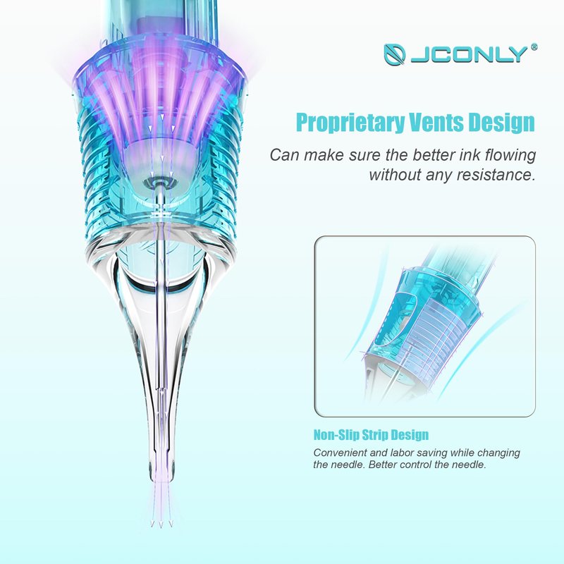 JCONLY VETAR TATTOO CARTRIDGE NEEDLES - 20Pcs Tattoo Needles #10 Bugpin 27 Curved Magnum Tattoo Cartridges 1027CML Tattoo Needles Diameter 0.30mm Long Taper 5mm Cartridges