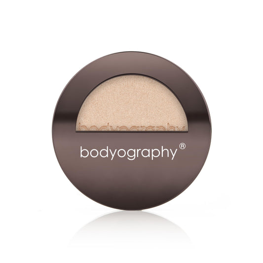Bodyography Highlighter Pressed Powder, From Within | Universal Shade Powder Compact for Face, Eyes & Body | Buildable Wet or Dry Application | Silky, Finely Milled, Long-Wear Glow for All Skin Tones