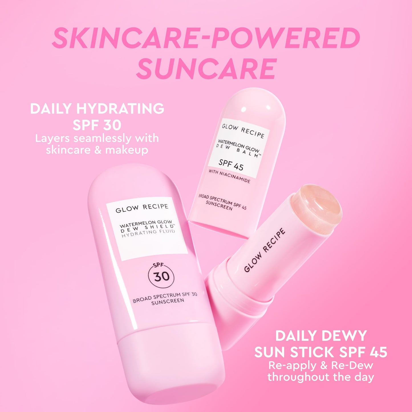 Glow Recipe Dew Shield Korean Face Sunscreen SPF 30, Broad Spectrum Hydrating Sunscreen Moisturizer, Dewy Lightweight Primer for Under Makeup, No White Cast or Pilling, Niacinamide (15ml)