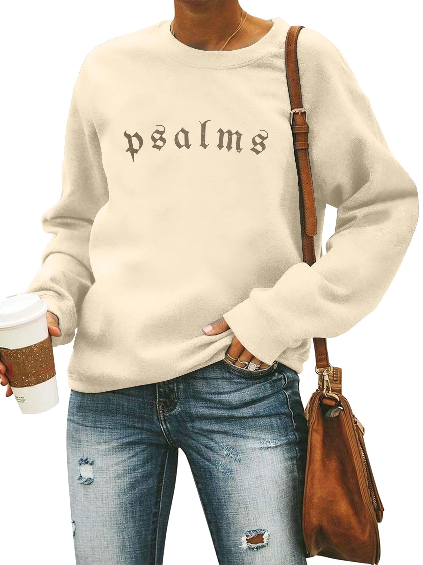 FAYALEQ Christian Sweatshirts for Women: Jesus Faith Sweatshirt Faith Over Fear Hoodie Bible Verse Shirts Jesus Pullover Apricot