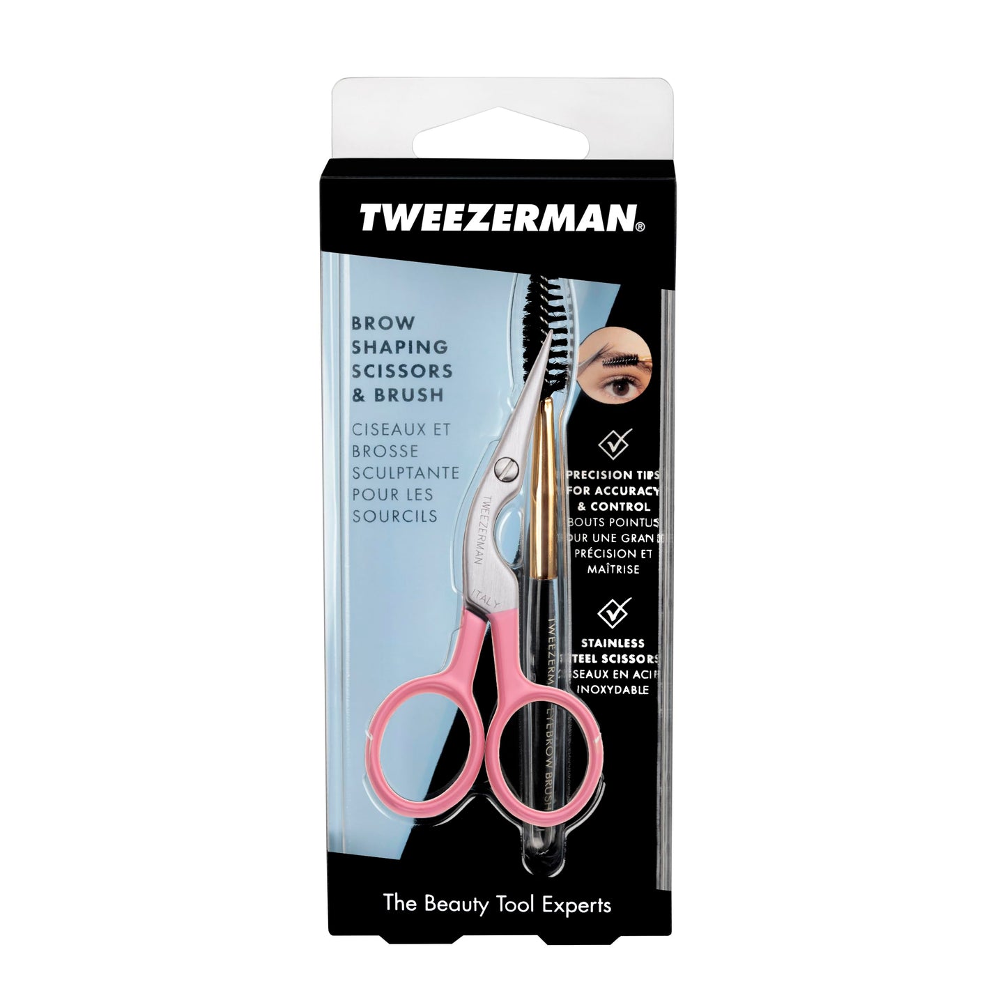 Tweezerman Exclusive Eyebrow Shaping Scissors & Brush Tea Rose