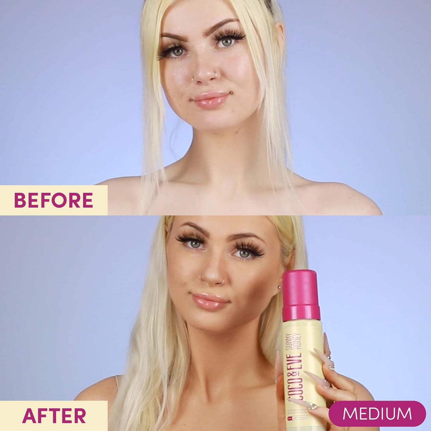 Coco & Eve Self Tanner Foam Kit - Streak-Free Sunless Tanning Mousse, Medium | Tropical Scented, Vegan & Cruelty-Free
