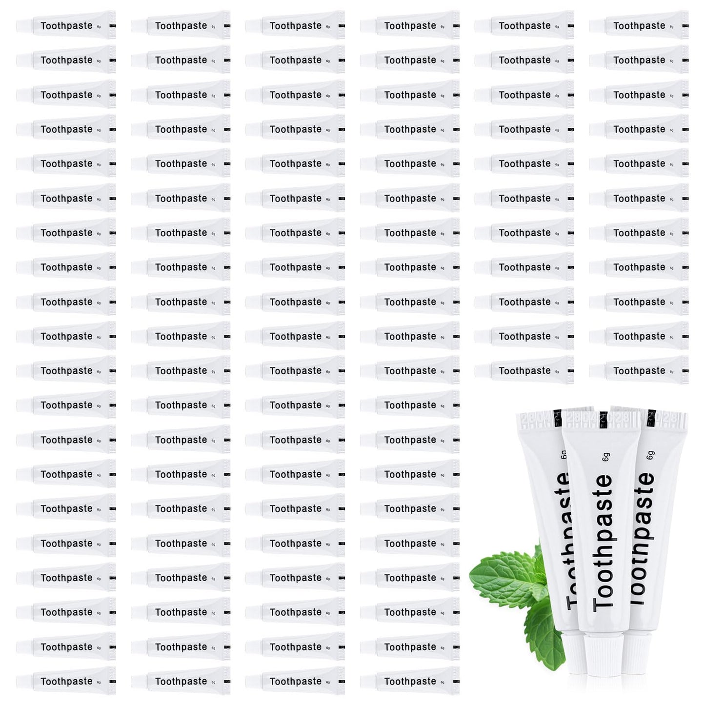 Travel Toothpaste Bulk, 6g/0.21oz White Disposable Toothpaste Suitable for Hotels, Camping, Guests, Homeless People, and Charitable Organizations (300-PACK)