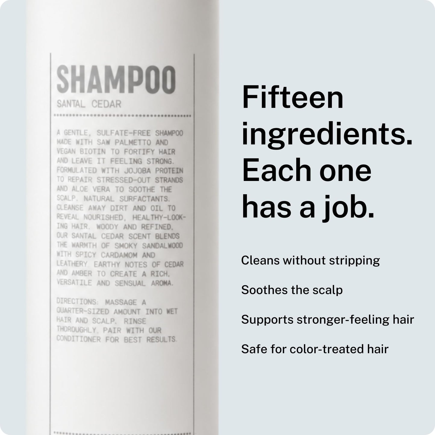 Blu Atlas Natural Shampoo for Men — Sulfate-Free for All Hair Types, 15 Ingredients, No Filler, Helps with Dandruff and Dry Scalp — Santal Cedar Scent, 8 oz