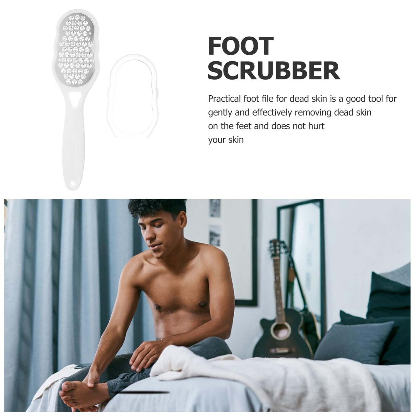 Beavorty Foot File Callus Remover 9.44 Inch Handheld Pedicure Tool for Rough Feet Dead Skin Removal and Smooth Skin Care at Home