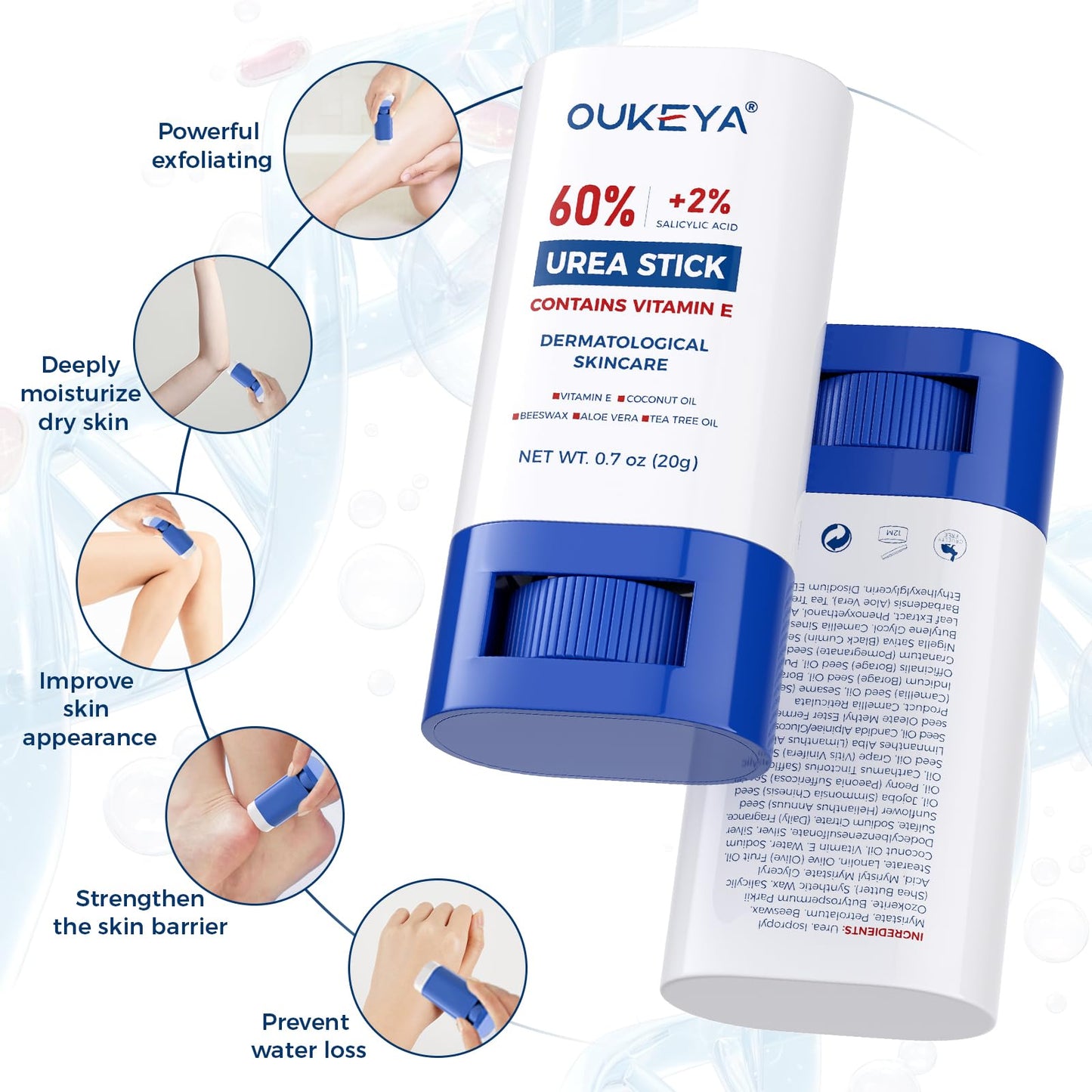 OUKEYA 60% Urea Stick with 2% salicylic acid - For Dry Rough Skin
