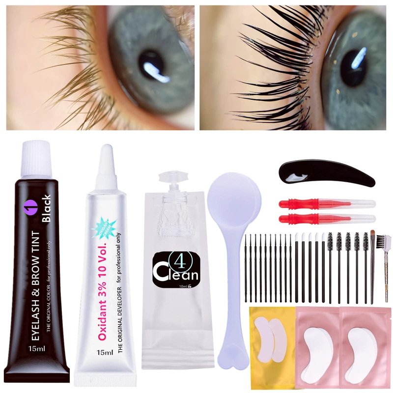 Eyelash Perm Eyebrow Lamination 2 in 1 Kit Easy DIY at Home 5 Minutes Curl Lift Long-Lasting a Month Professional Tool Make Lash and Brow More Volume 6 Weeks (2 1-Lash kit), Black