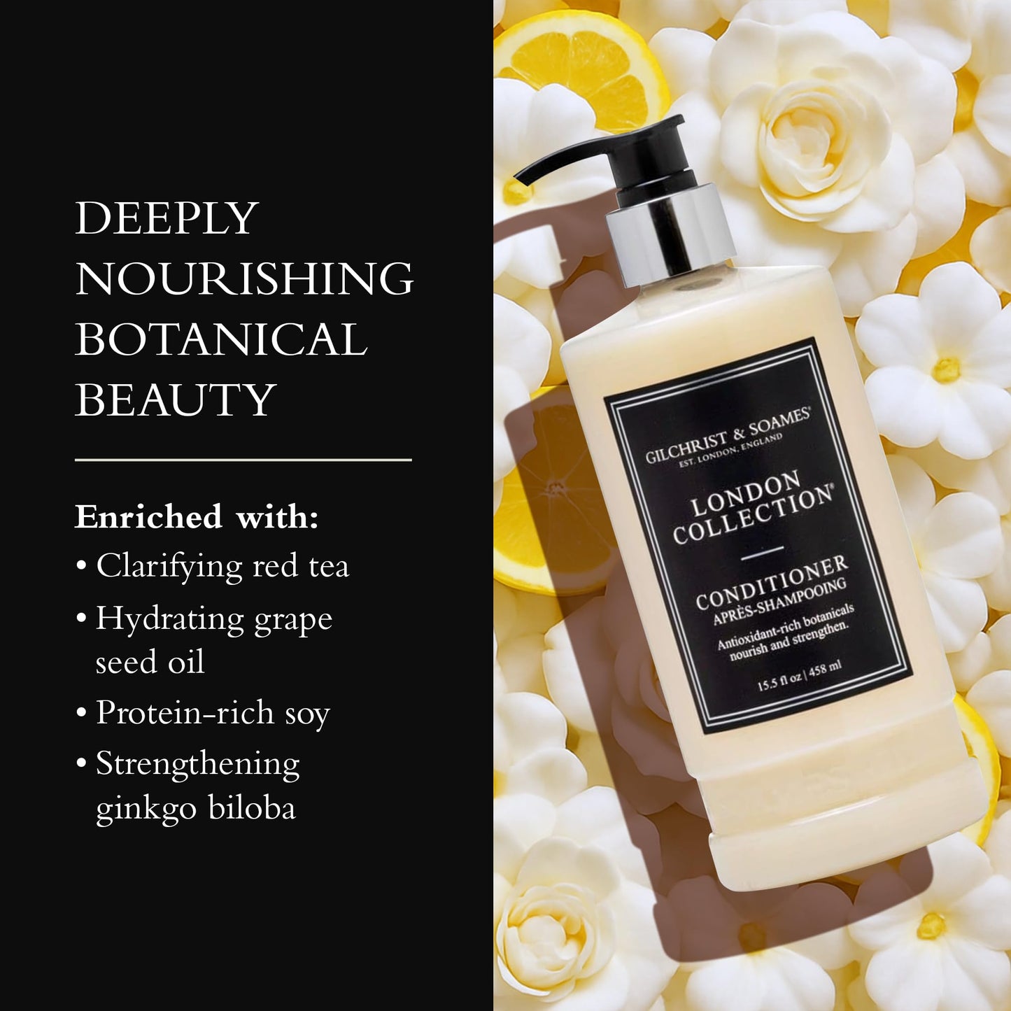 Gilchrist & Soames London Collection Conditioner – Pure Sulfate, Paraben, & Cruelty Free Formula for All Hair Types, Gentle Clarifying & Moisturizing Care with Crisp, Clean Scent, 15.5 oz.