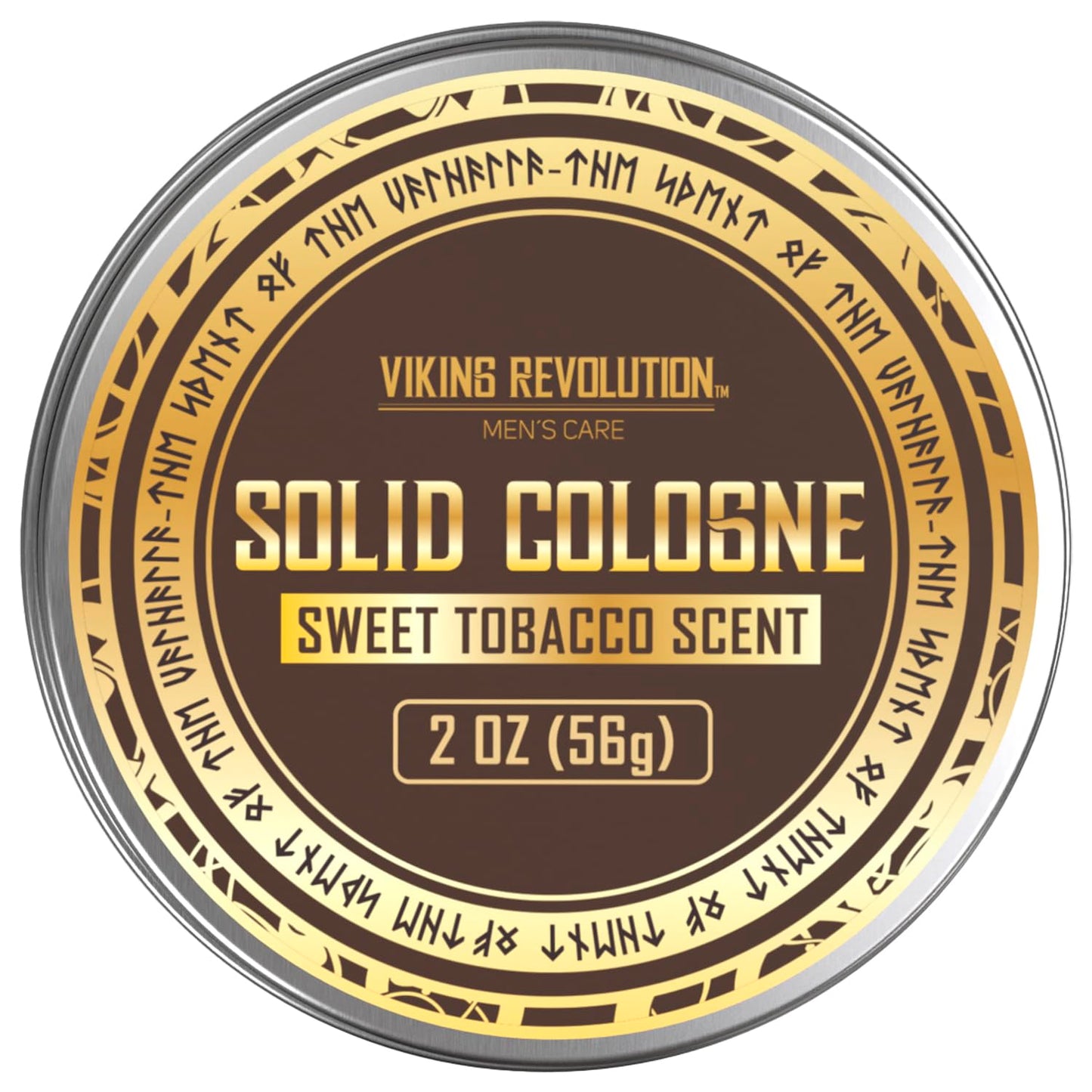 Viking Revolution Sweet Tobacco Solid Cologne for Men - 2 Oz Balm Perfume - Travel Wax (1 Pack)