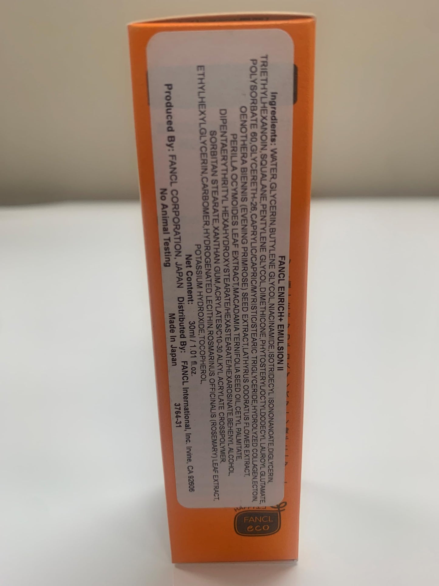 FANCL Enrich+ Emulsion II – Japanese Anti-Aging Moisturizer with Niacinamide, Preservative-Free Hydrating Milk for Firmness & Elasticity