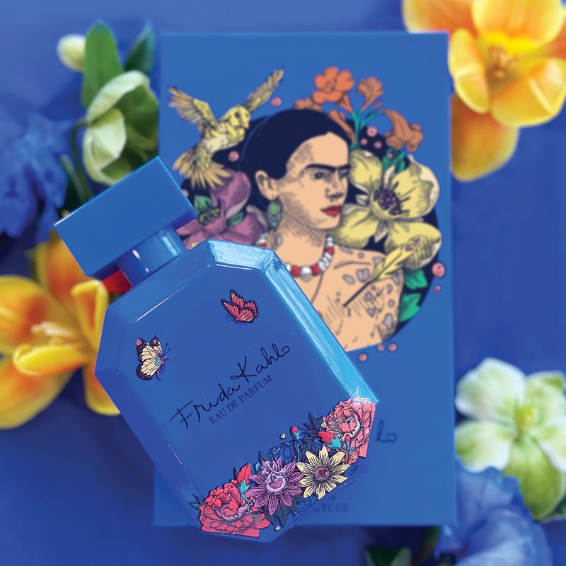 Frida Kahlo Blue Eau de Parfum for Women – Floral Gourmand Fragrance with Agave, Coconut, Jasmine, Orange Blossom, Mexican Vanilla & Amber Long-Lasting Perfume – 1.7 oz Lacquered Bottle Made in USA