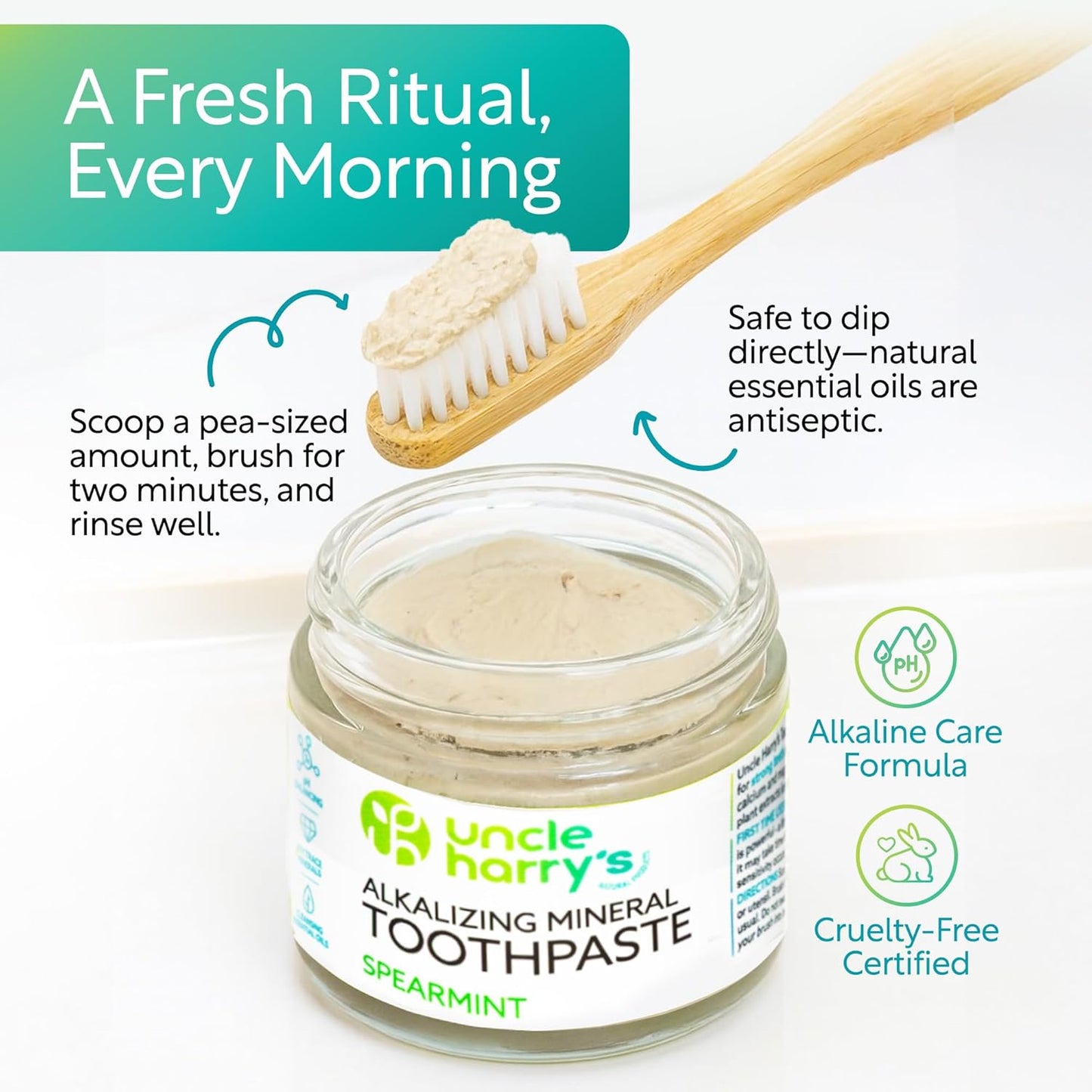 Spearmint Remineralizing Toothpaste - Natural Whitening & Breath Freshening | Vegan, Fluoride-Free (2 Pack)