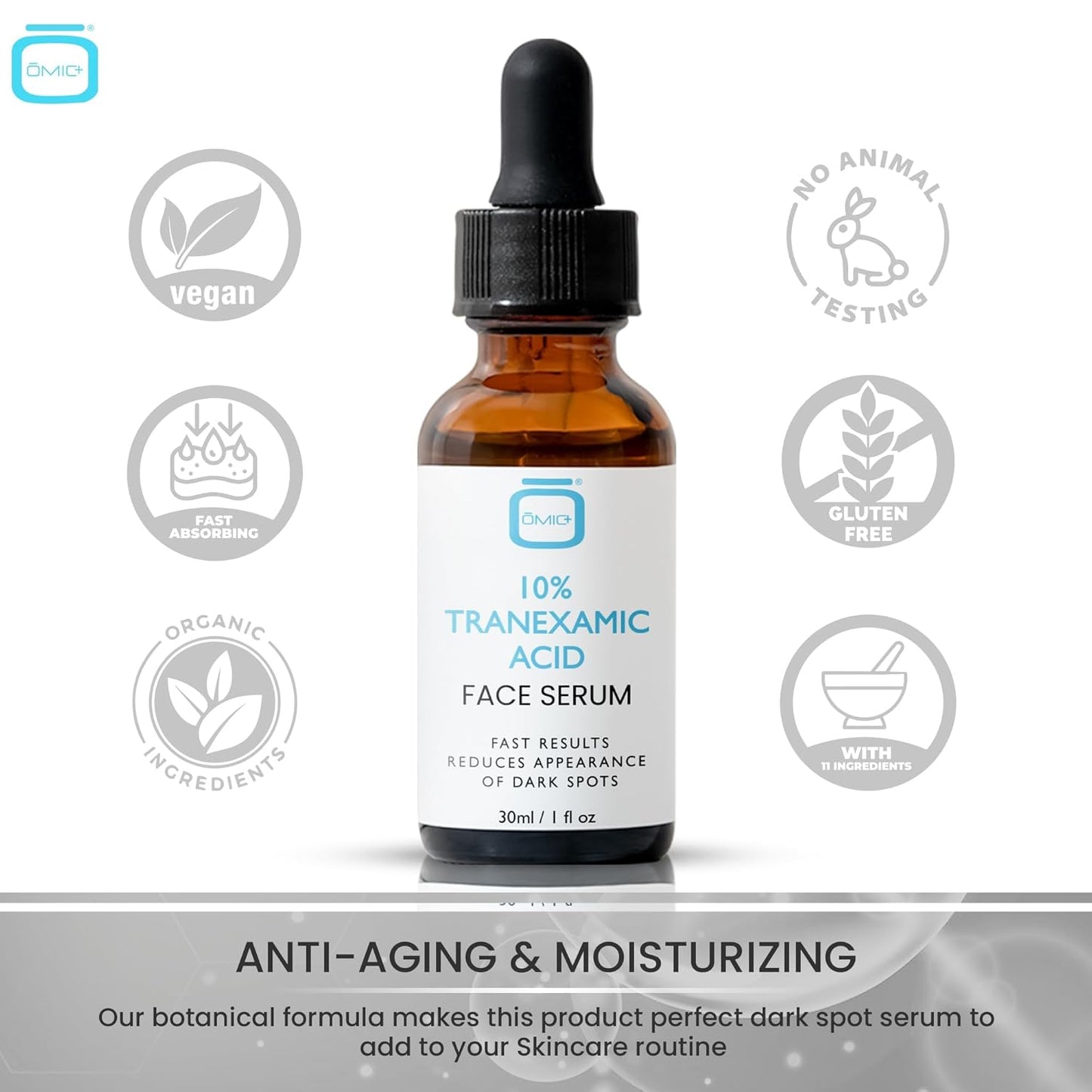 Tranexamic Acid Serum for Face - Skin Brightening Formula with Hyaluronic Acid | 1 fl oz / 30ml