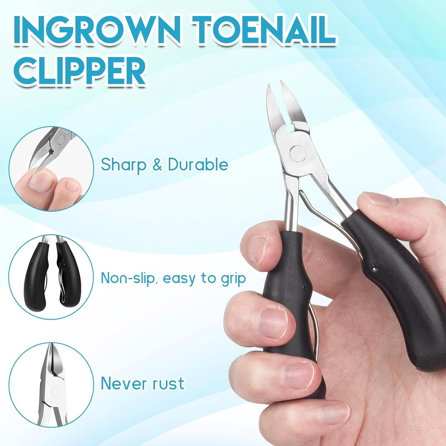 Ingrown Toenail Removal Kit - Professional Tool Set with Corrector Drops, Clipper & Nail File | Complete Pedicure Solution