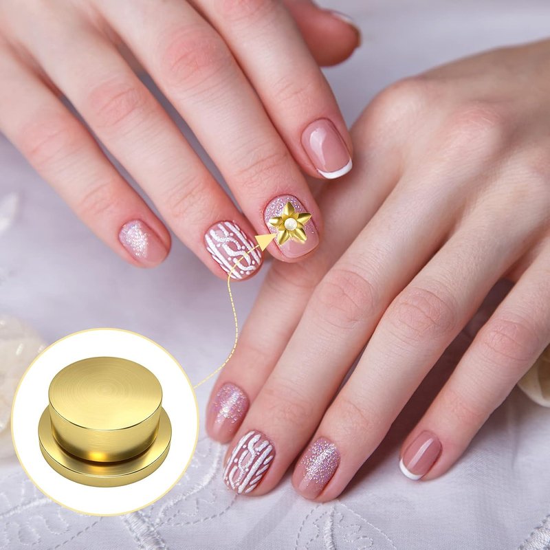 3D Nail Art Rotary Bearing Kit - 20 Pack Gold Spinning Charms for DIY Nail Designs | 4x5x2.5mm