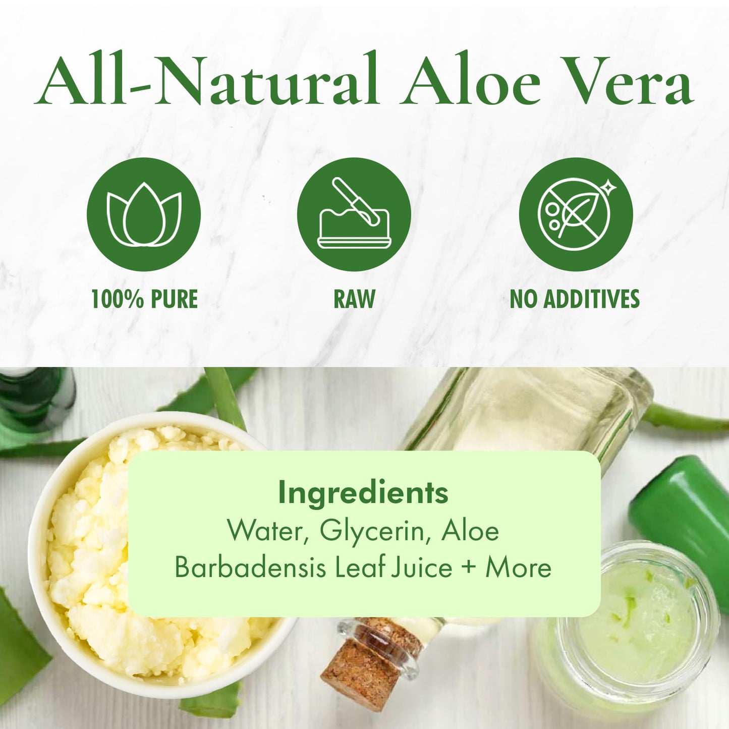 SAAQIN Aloe Vera Butter –Hydration of Dry Skin Caused By Eczema, Psoriasis, Rosacea, Sun Burn, Wind Burn, and General Chapping 16 Oz