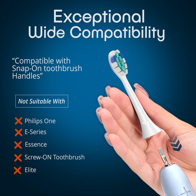 Replacement Toothbrush Heads Compatible with Philips Sonicare Electric Toothbrushes C2 4100 -Pack of 8 Sonicare Replacement Heads with Soft Dupont Bristles for Deep Cleaning, Gum Care & Plaque Removal