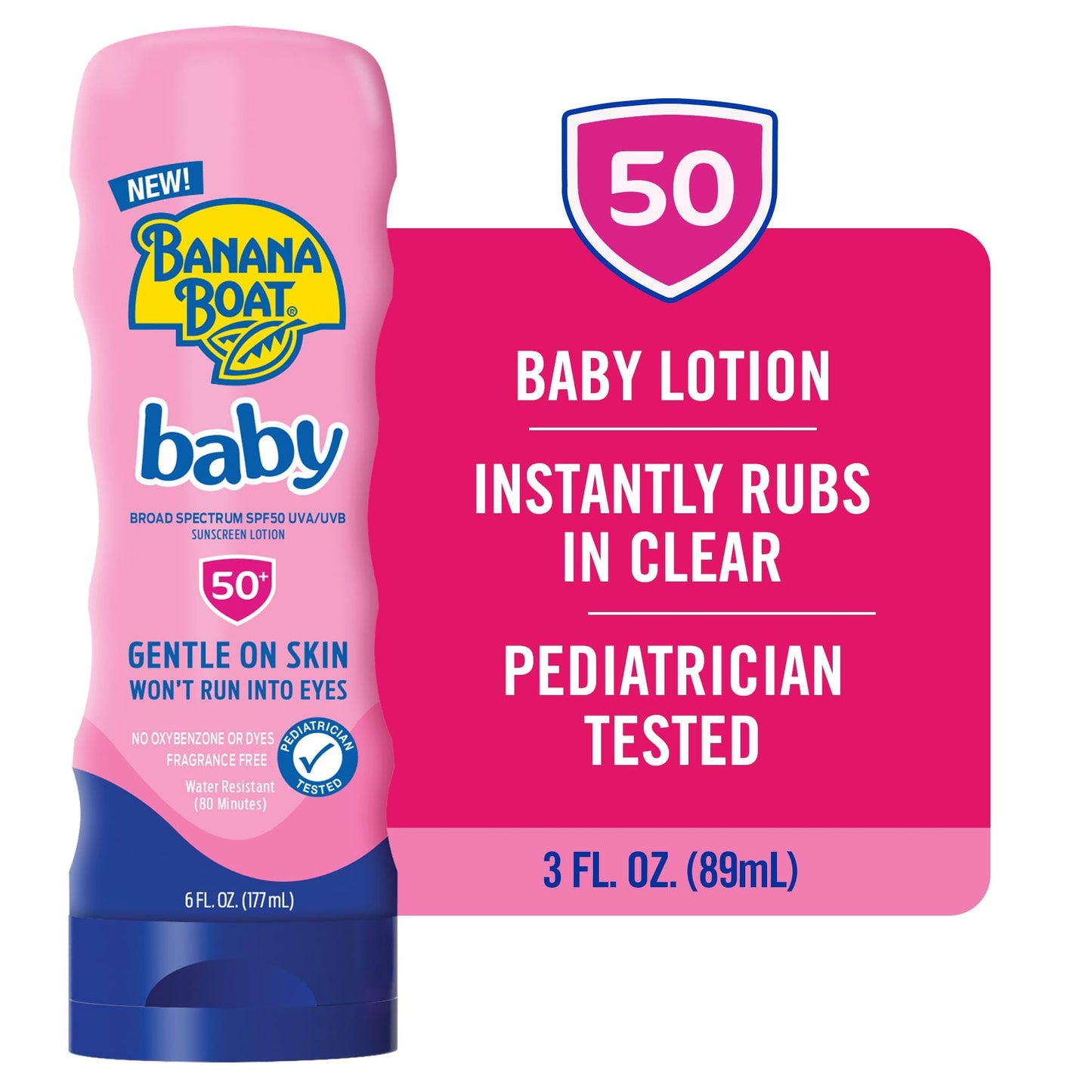 Banana Boat Baby Sunscreen SPF 50, 6oz | SPF 50 Sunscreen for Babies and Toddlers, Beach Essentials, Baby Sunblock, 6oz (Pack of 2)