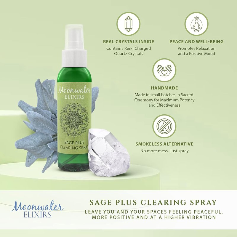 White Sage Smudge Stick & Spray for Energy Cleansing | Negative Energy Removal, Aura Healing, 8oz