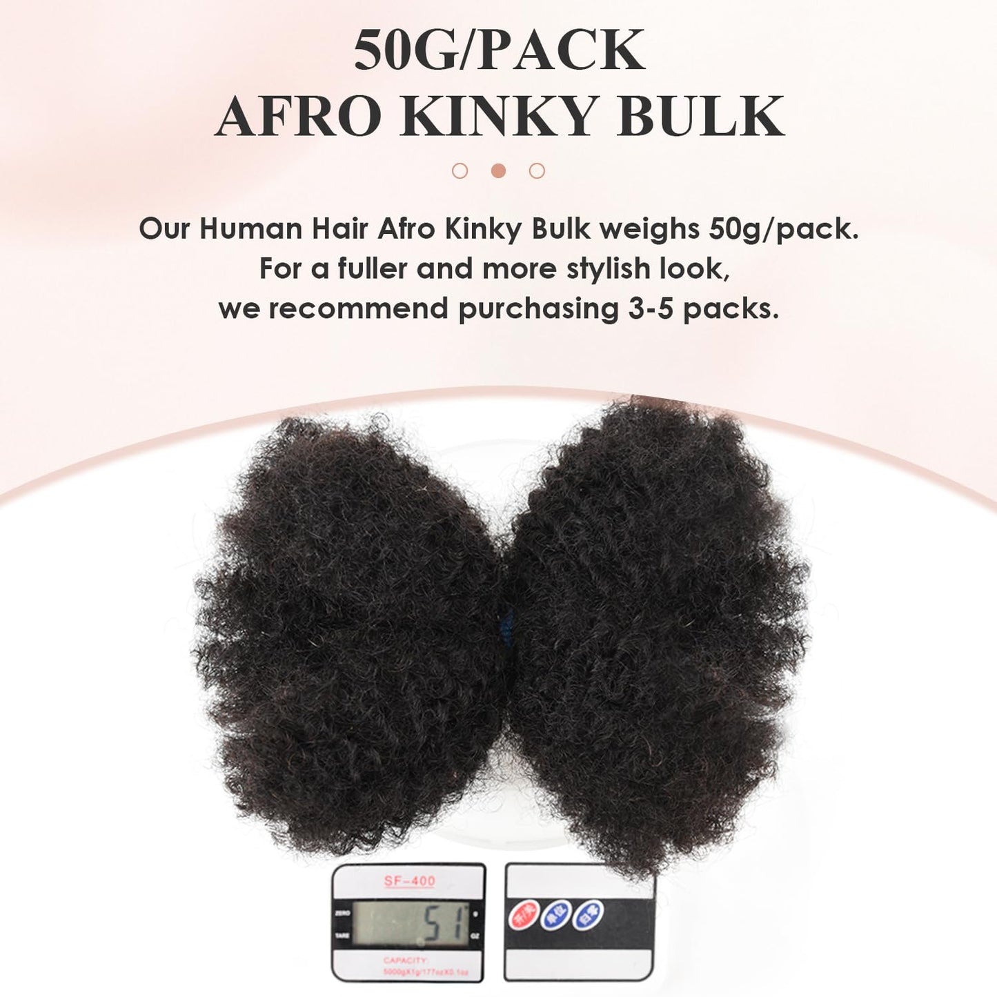 Teresa Springy Afro Twist Human Hair for Braids and Dreadlocks, Natural and Soft pre Fluffed Spring Twist Hair Can be Dyed and Bleached (12 Inch, 50g/Pack)