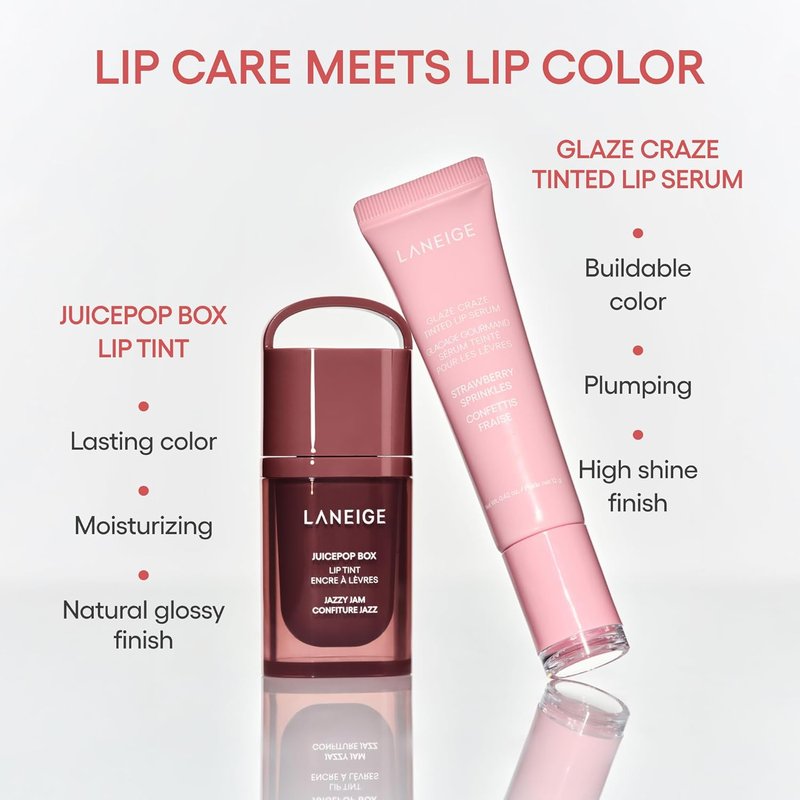 LANEIGE JuicePop Box Lip Tint - Long-Lasting Hydrating Color | Buildable Juicy Shine & Comfort