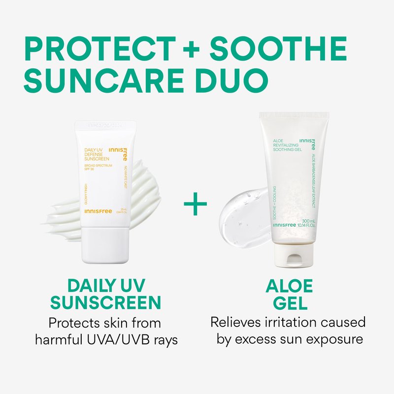 innisfree Aloe Vitalizing Soothing Gel | Hydrating Korean Face and Body Moisturizer | Soothe Dryness and Sunburns