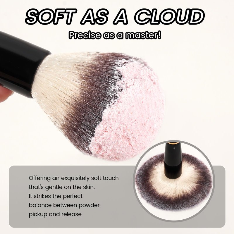 MAANGE Makeup Brushes 16Pcs Professional Foundation Powder Blush Contour Eyeshadows Double-End Makeup Brushes Set with Bag and Gift Box-Black