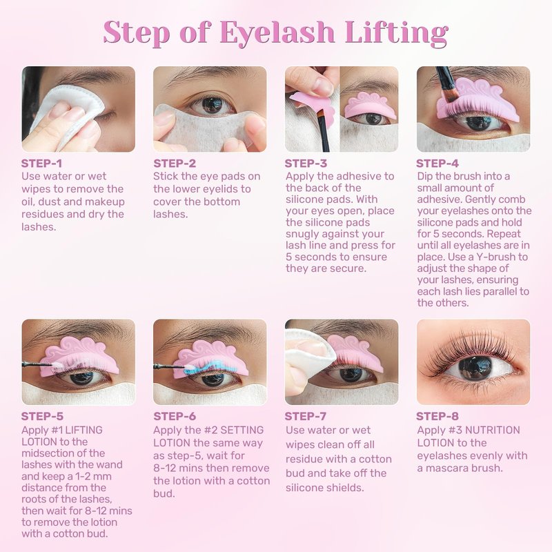 Libeauty Lash Lift Kit with Lash Glue Balm Eyelash Lift Kit & Brow Lamination Kit New Lash Lifting Pads Last Up 4-6 Weeks Tubular Precision Design Curling Perming Lotion & Liquid Set Home Perm Kit