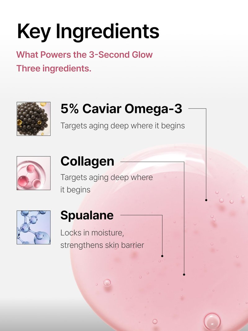 Delere Caviar Glow Soothing Mist | Korean Glass Skin Spray Serum with 5% Caviar & Squalane - Instant 3-Second Radiance & Makeup Setting – Anti-Aging Collagen Booster for Sensitive Skin, 3.4oz