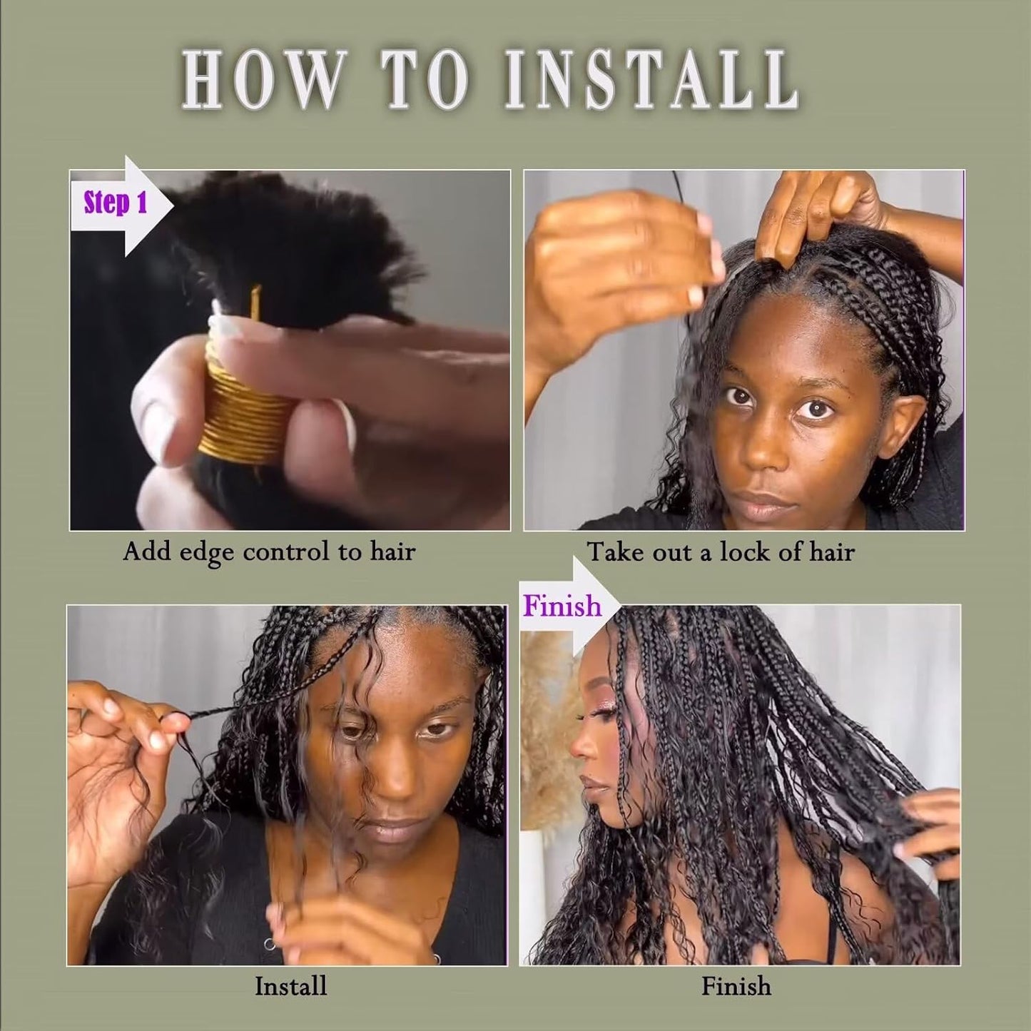 Human Braiding Hair - 100% Virgin Deep Wave Bulk Extensions | 22 Inch, Natural Black, 2 Bundles