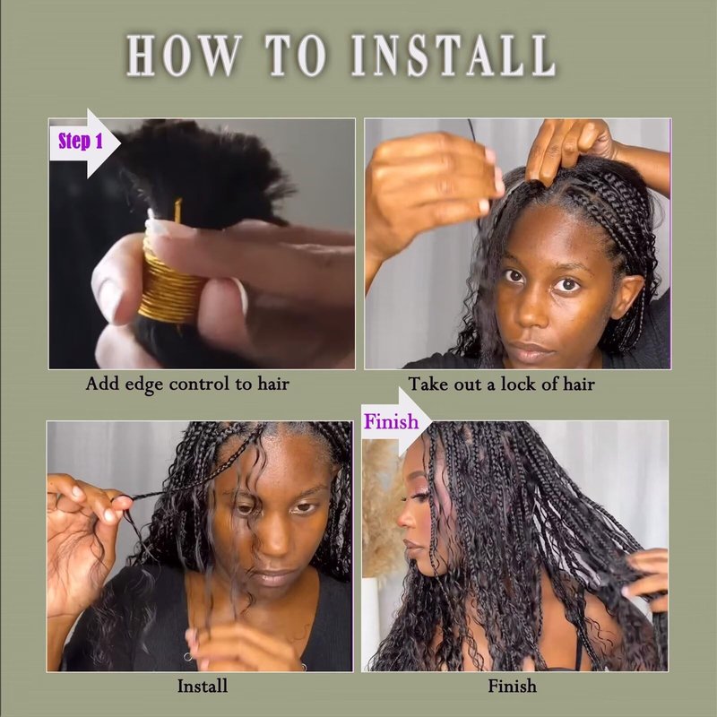 Deep Wave Bulk Human Hair for Braiding Hair 100% Virgin Human Hair Micro Braiding Hair No Weft Human Hair Extensions 2Bundles(Natural Black#,22inch)