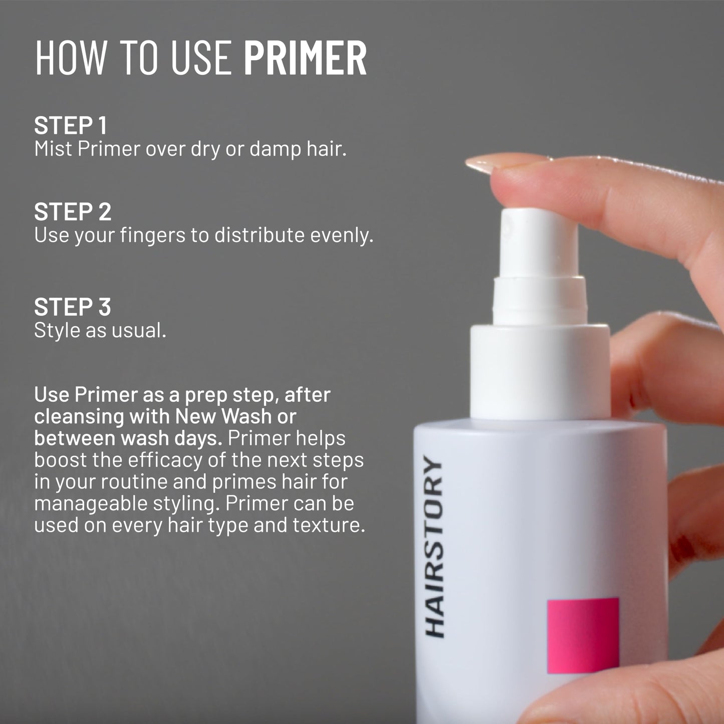 Hairstory Primer – Leave In Heat Protectant Spray for All Hair Types, UV Protection, Smoothing Detangler, Humidity Shield, Moisturizing Hair Mist, 8 Fl Oz