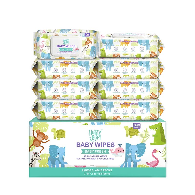 Unscented Baby Wipes - Gentle & Hypoallergenic | 8 Packs, 640 Count
