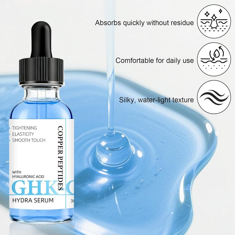 GHK-Cu Copper Peptide Serum - Anti-Aging Face Serum with Niacinamide & Hyaluronic Acid for Sensitive Skin | 1 Fl Oz