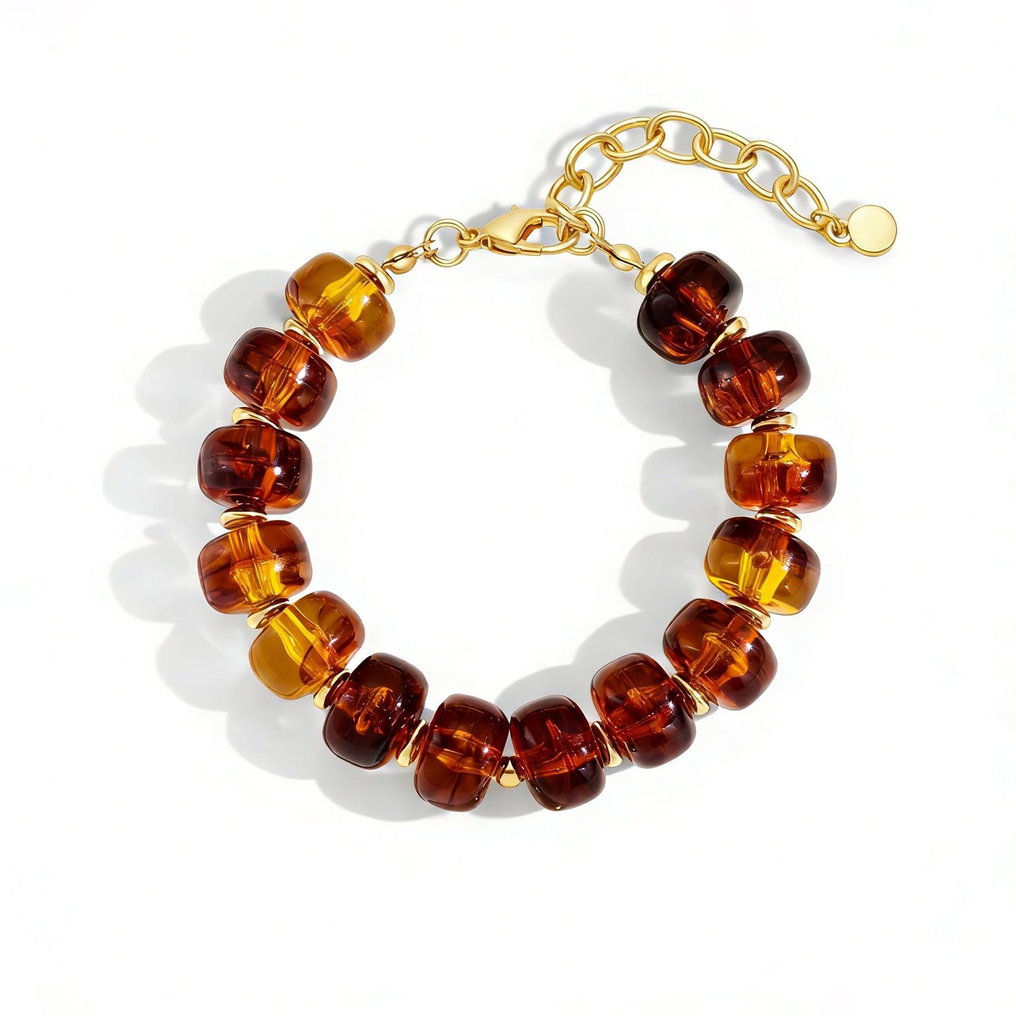 ENSKEFEN Chunky Beaded Bracelets for Women Boho Multicolor Acrylic Resin Beads Bracelet Adjustable Statement Bracelet Summer Beaded Jewelry