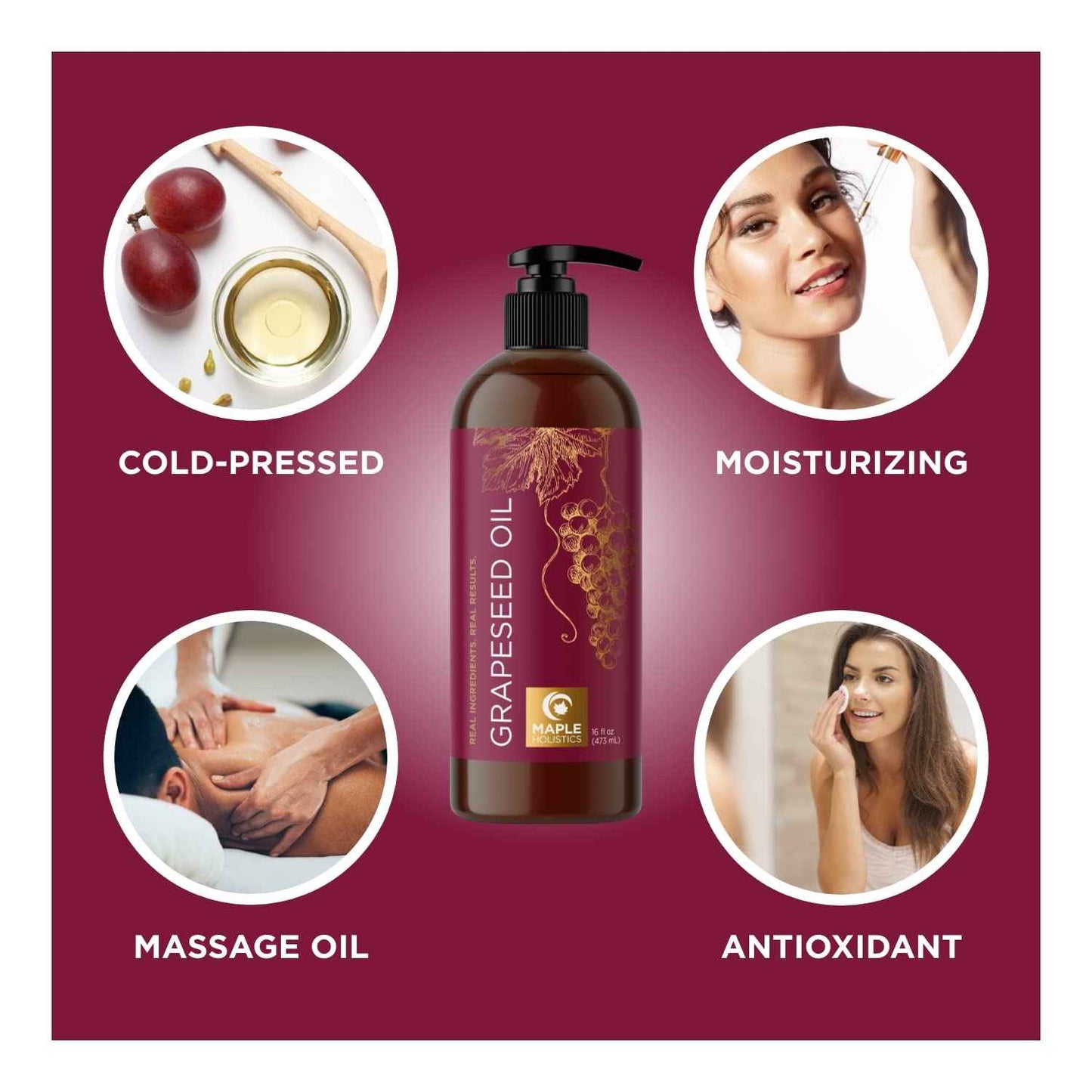 Pure Cold Pressed Grapeseed and Jojoba Oil Bundle - Hydrating Seed Oil for Hair, Skin, and Nails with Carrier Oil for Mixing Essential Oils