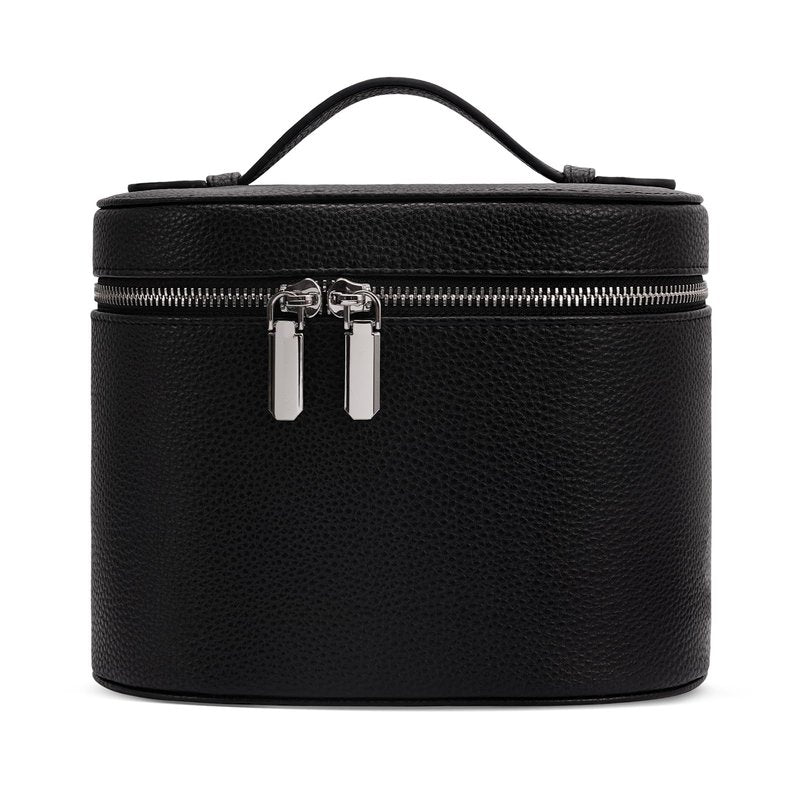 idoltimes Cosmetic Case, Leather Makeup Bag, Portable Handheld Makeup Case, Detachable Compartments