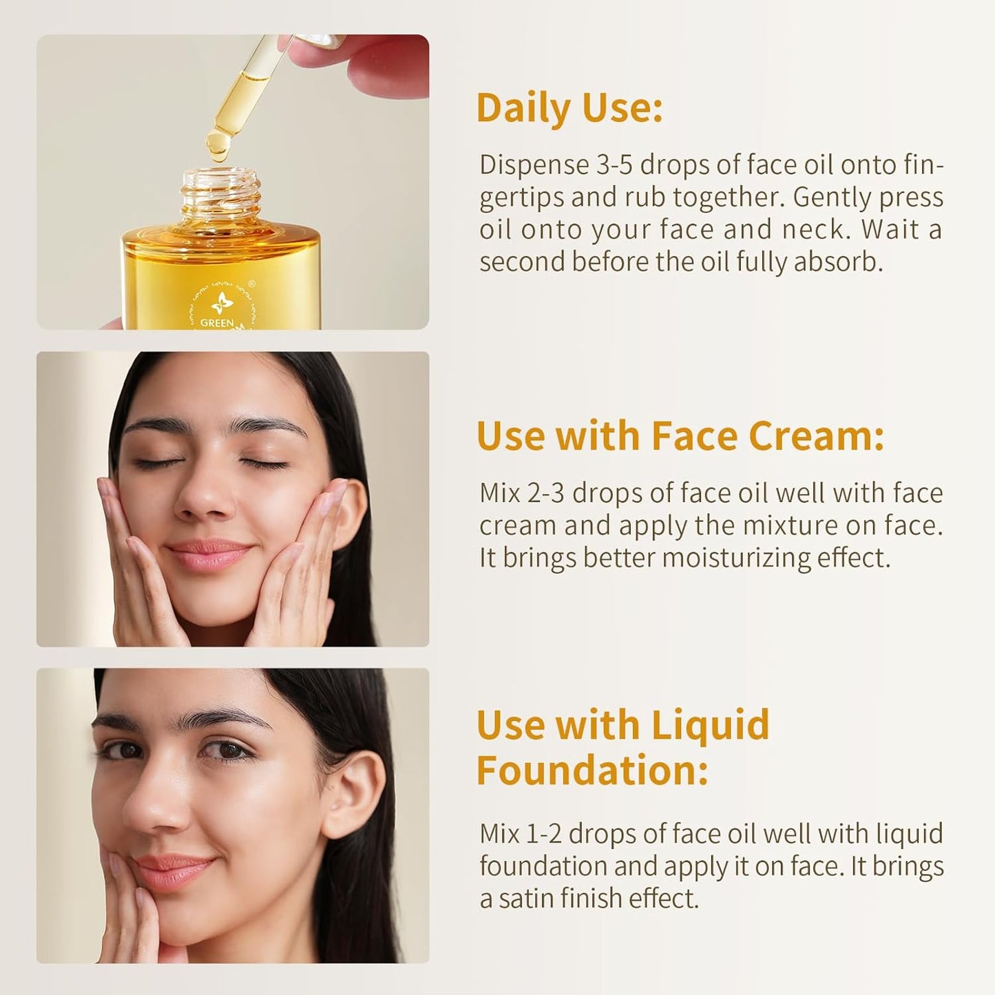 Organic Squalane Face Oil with Vitamin C - Non-Greasy, Plant-Based Formula for Dry, Sensitive Skin | 1 fl oz