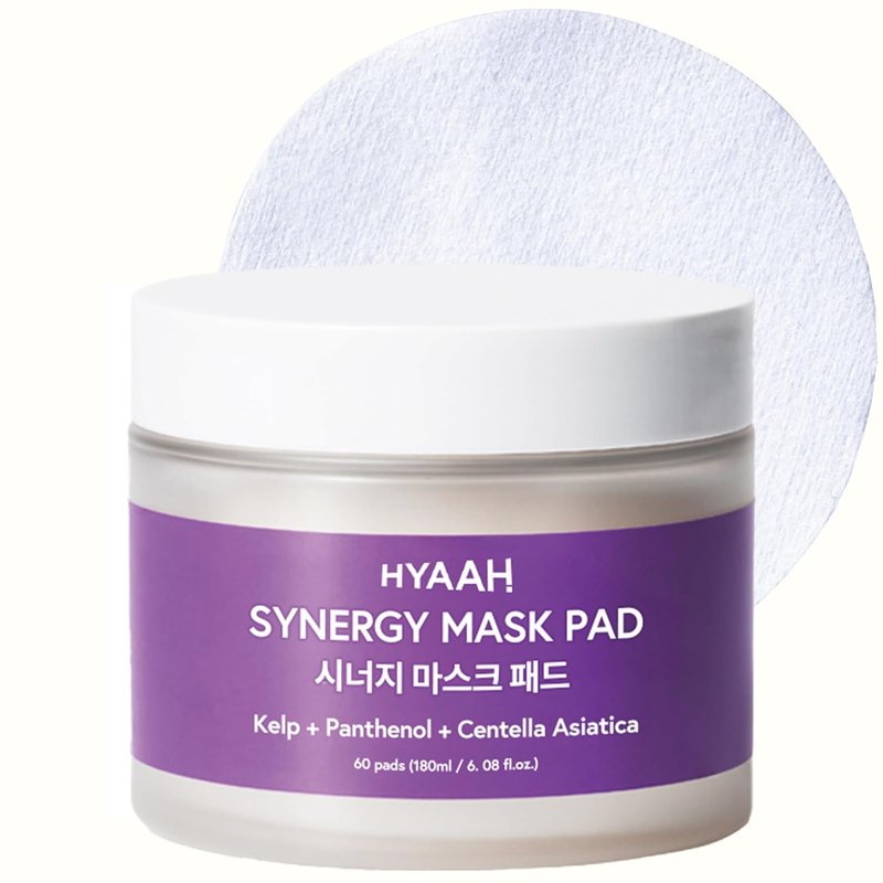 Korean Face Toner Pads - Hydrating Kelp Seaweed Extract & Cica | 60 Soft Cotton Pads for Sensitive Skin