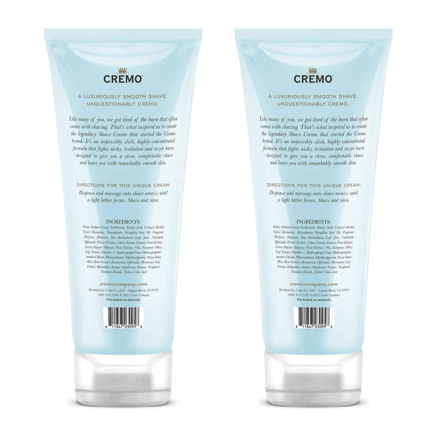 Cremo Womens Shaving Cream Sensitive Skin, Moisturizing, Vanilla & Orchid, Ultra-Slick Shave Cream for Women, Fights Nicks, Cuts and Razor Burn, 6 Fl Oz (Pack of 2)