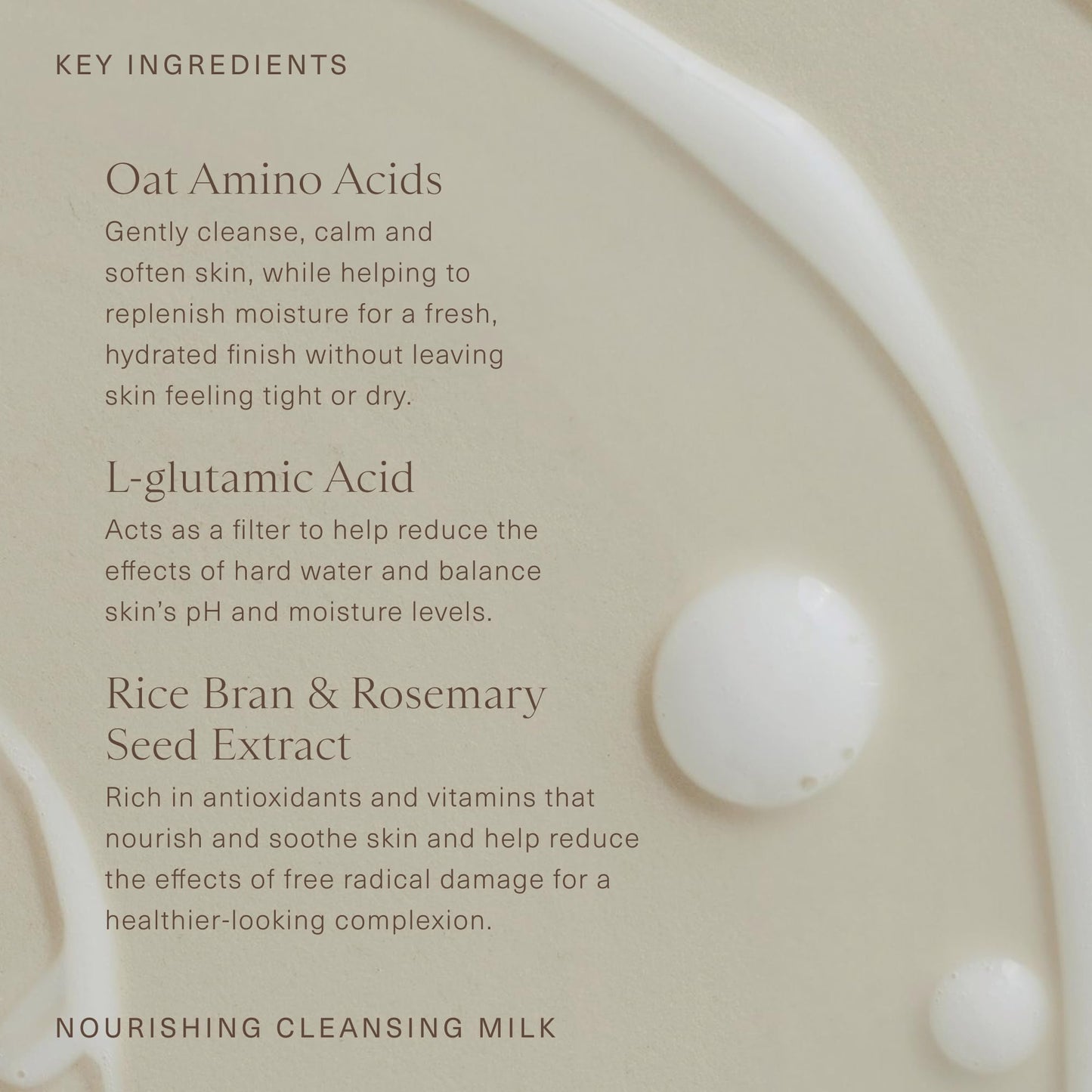 Oak Essentials Nourishing Cleansing Milk, Gentle Hydrating Face Cleanser with Oat Amino Acids, Rice Bran and Rosemary Extract, Removes Makeup and Sunscreen, 5 Fl Oz