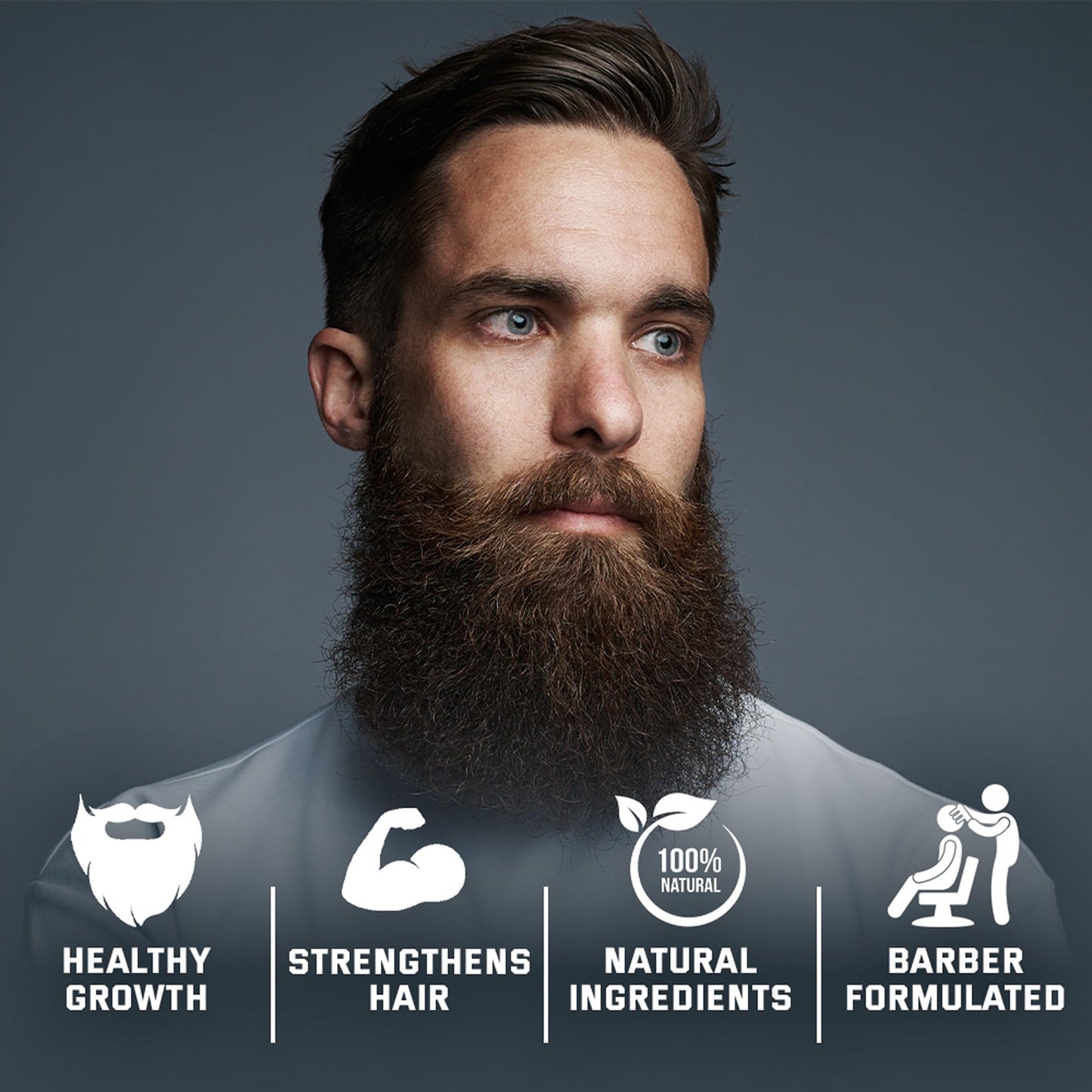 Whiskey & Granite Beard Kit for Men – 100% Natural Ingredients (Mountain Shine). Includes beard oil and balm, comb, brush, and scissors.