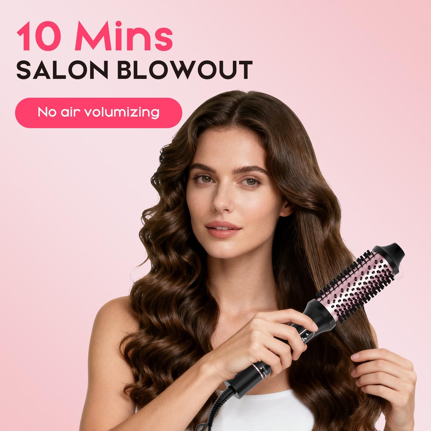 CINOSTAR Updated Version Heated Round Brush for Blowout Look Volumizer, 1.5 inch Styler Tool, 6 Temps Ionic Thermal Brush, Fast Heating, Dual Voltage for Travel, Purple