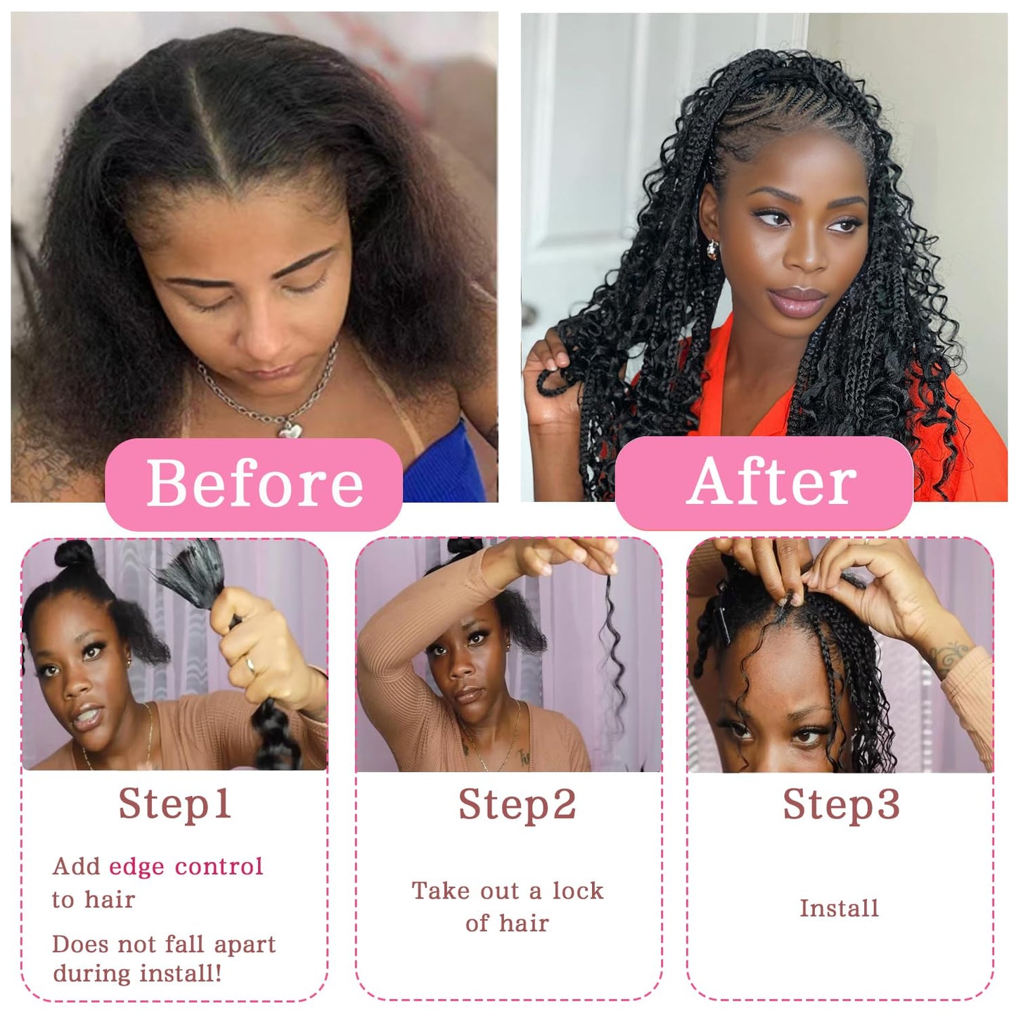 AKONSOUL Human Braiding Hair Deep Wave Bulk Human Hair Braiding 3 Bundles/Pack 110g 16 Inch No Weft Brazilian Virgin Curly Human Hair Extensions for Boho Braids Wet and Wavy Human Braiding Hair