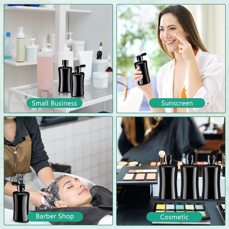 Domensi 36 Pcs Black Travel Bottles with Flip Cap Plastic Travel Size Toiletries Bottles Portable Leak Proof Squeeze Container Refillable Empty Cosmetic Containers for Liquid Shampoo Lotions (3.4 oz)