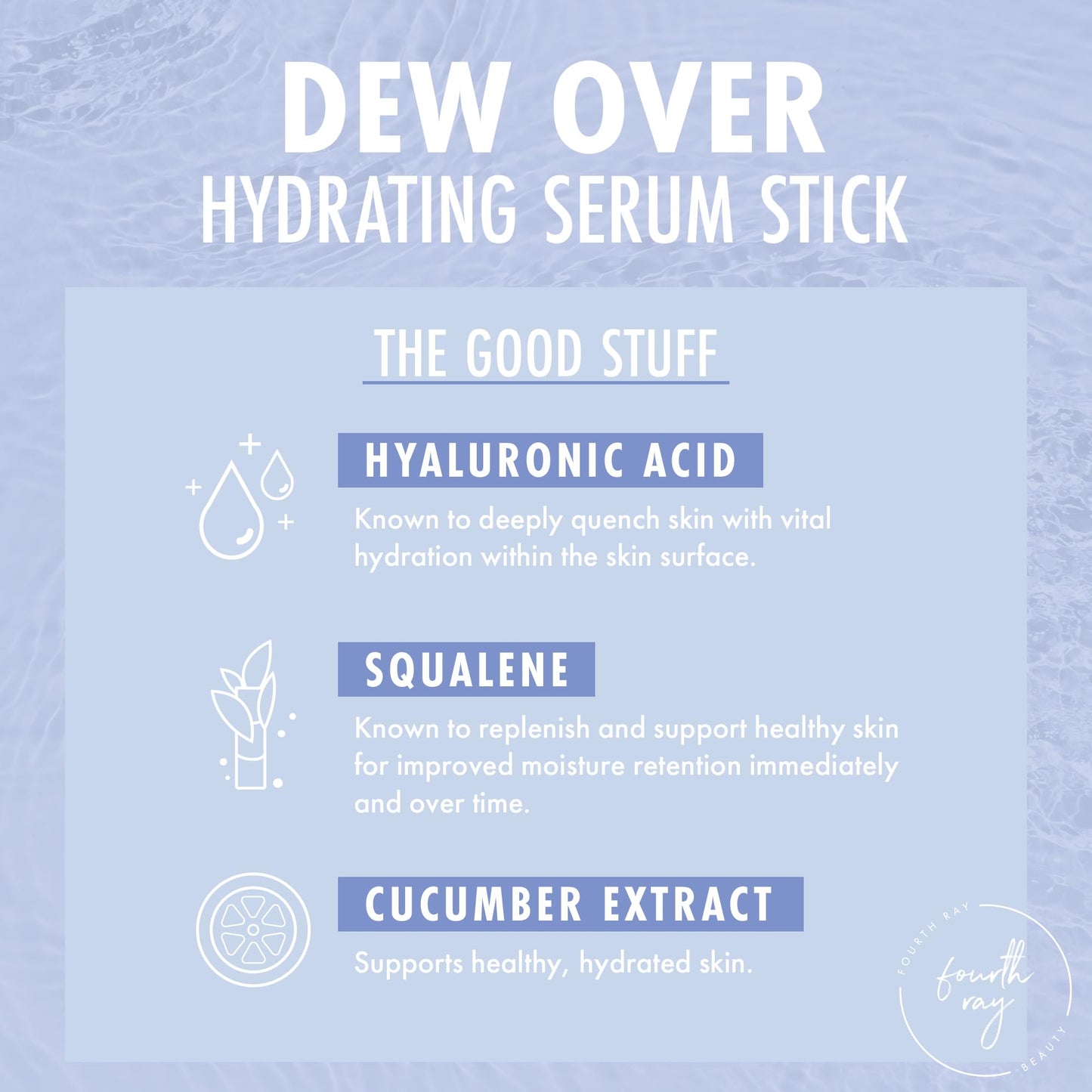 ColourPop Hyaluronic Acid Face Serum Stick - Hydrating Serum for Glowy Summer Makeup Prep with Squalane for Improved Moisture Retention & Cucumber Extract to Help Reduce Puffiness - Dew Over (0.25 oz)