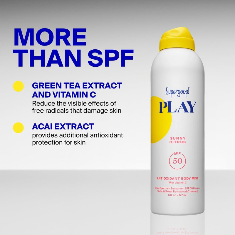 Supergoop! Antioxidant-Infused Sunscreen Mist with Vitamin C SPF 30, 6 Fl Oz