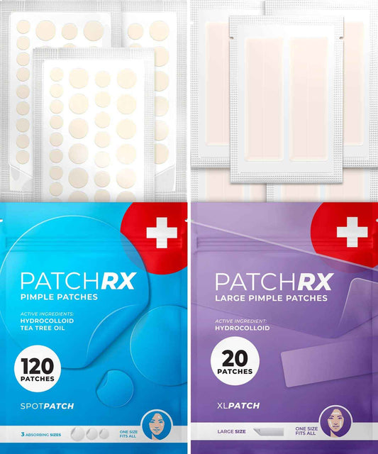 KEYCONCEPTS PatchRx Pimple Patches Bundle - + Pimple Stickers for Face + Large Pimple Patches
