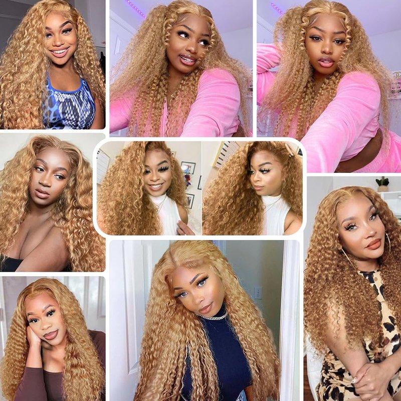 27-Inch Honey Blonde Deep Wave Human Hair Bundles - Brazilian Remy Quality | 26, 28, 30 Inch Options