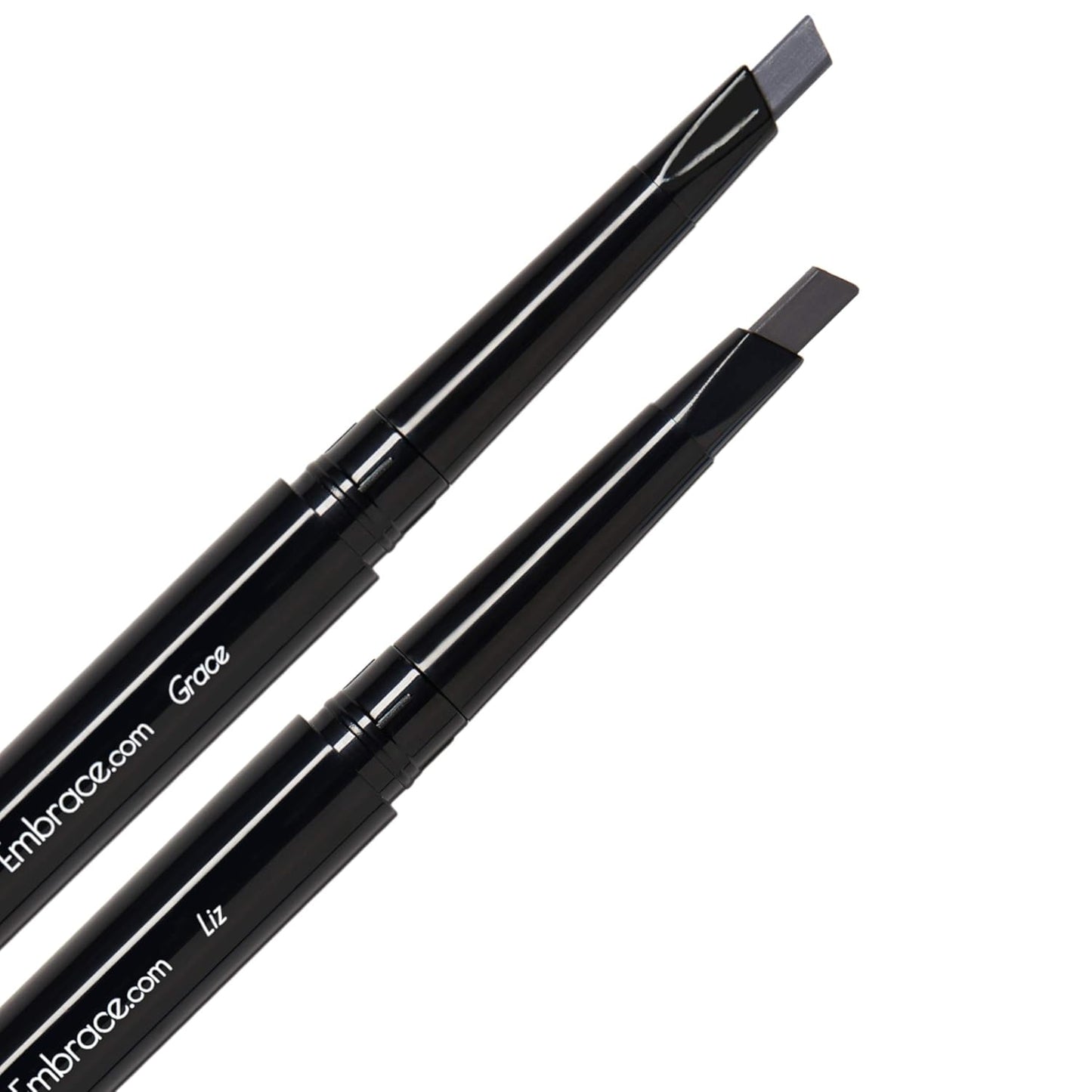 Eyebrow Pencils 4-Pack Bundle - Light & Medium Gray, Waterproof Double-Ended with Spoolie Brush